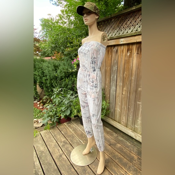 Hand Dyed Splatter Effect Tube Top Jumpsuit - Picture 13 of 14